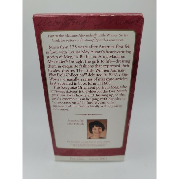 Hallmark Keepsake Ornament Madame Alexander Margaret Meg March Little Women 2001 - Picture 2 of 5